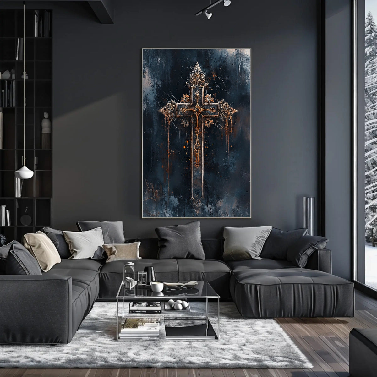 Intricate Gothic Design Cross Cultural Heritage Poster