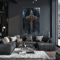 Intricate Gothic Design Cross Cultural Heritage Poster