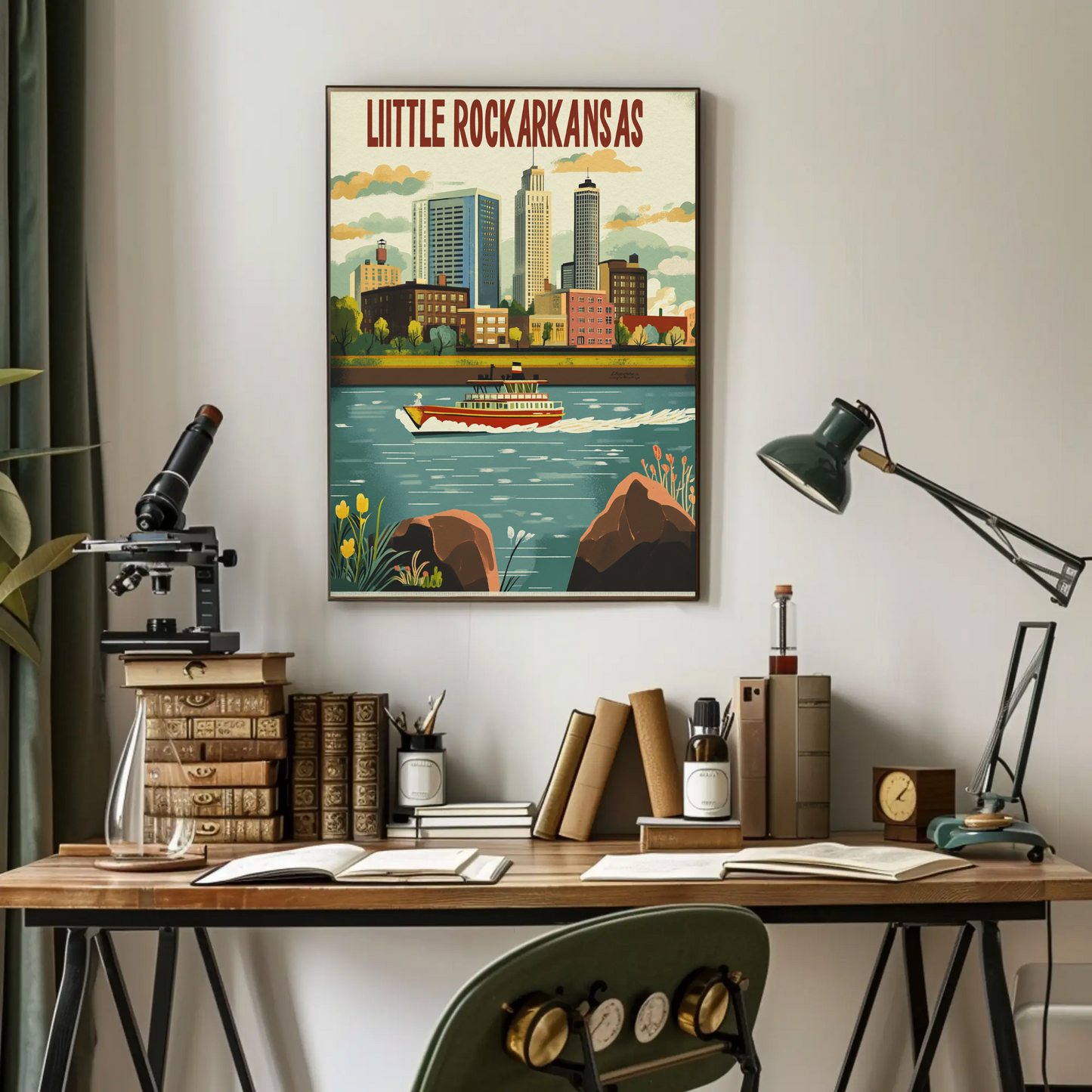Little Rock Arkansas Vintage Poster