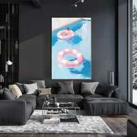 Summer Serenity Pool Poster Pastel Minimalist Print