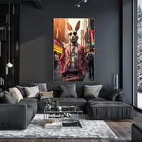 Stylish Rabbit In The City Poster