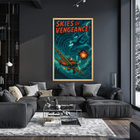 Skies of Vengeance Vintage Action-Adventure Poster