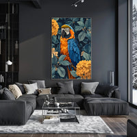 Vibrant Parrot Floral Paradise Wall Art