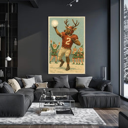 Reindeer Quarterback In Holiday Game Poster
