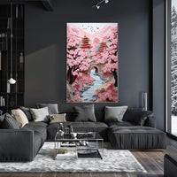 Serene Pagoda Oasis: Cultural or Heritage Poster