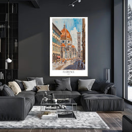 Florence Cathedral Watercolor Poster PosterGoat