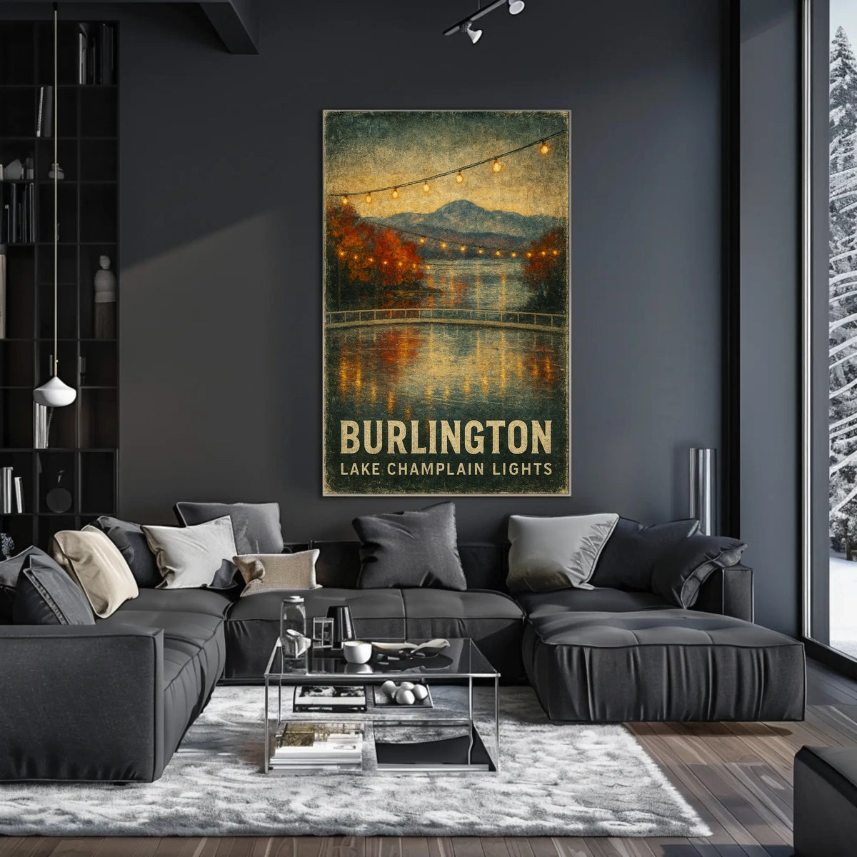 Burlington Lake Champlain Lights Poster