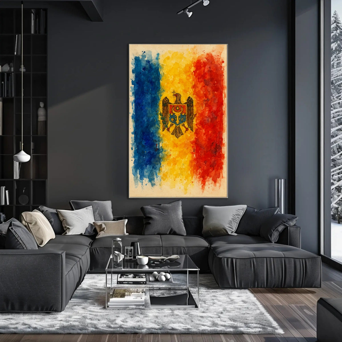 Moldovan Flag Watercolor Art Poster