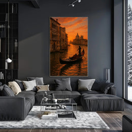 Venice Sunset Gondola: Photorealistic Travel Poster