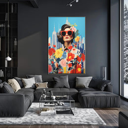 Vibrant Urban Fashion Cityscape Poster Modern Wall Art