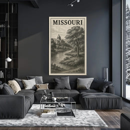 Missouri Landscape Illustration Poster