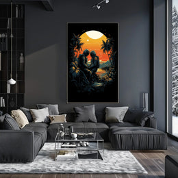 Cosmic Sunset Encounter Poster