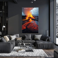 Hawaii Volcano Eruption Poster Travel Wall Art