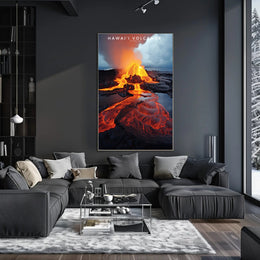 Hawaii Volcano Eruption Poster Travel Wall Art