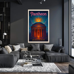 Pantheon Travel Poster Vintage Architecture Print