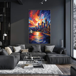 Sydney Harbor Twilight Scenic Art Travel Poster