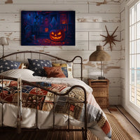 Haunted Halloween Night Gothic Digital Painting Dramatic Mood Wall Art Decor Lovers Poster
