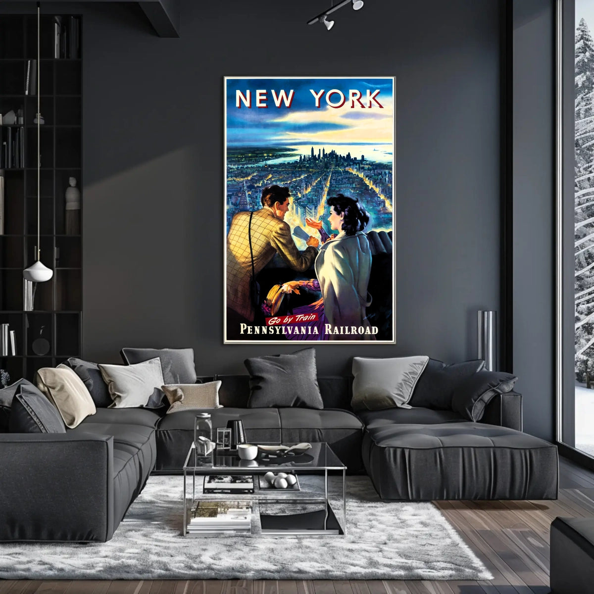 New York City Travel Glamorous Rail Poster Vintage Wall Art