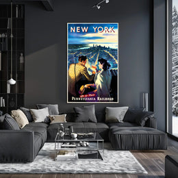 New York City Travel Glamorous Rail Poster Vintage Wall Art
