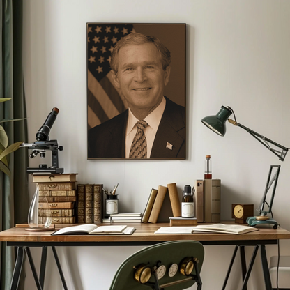 George W. Bush 43rd President Sepia Photo