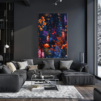 Vibrant Enchanted Floral Scene Artistic Poster