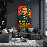 Franklin D Roosevelt 32nd President Poster Wall Art Print