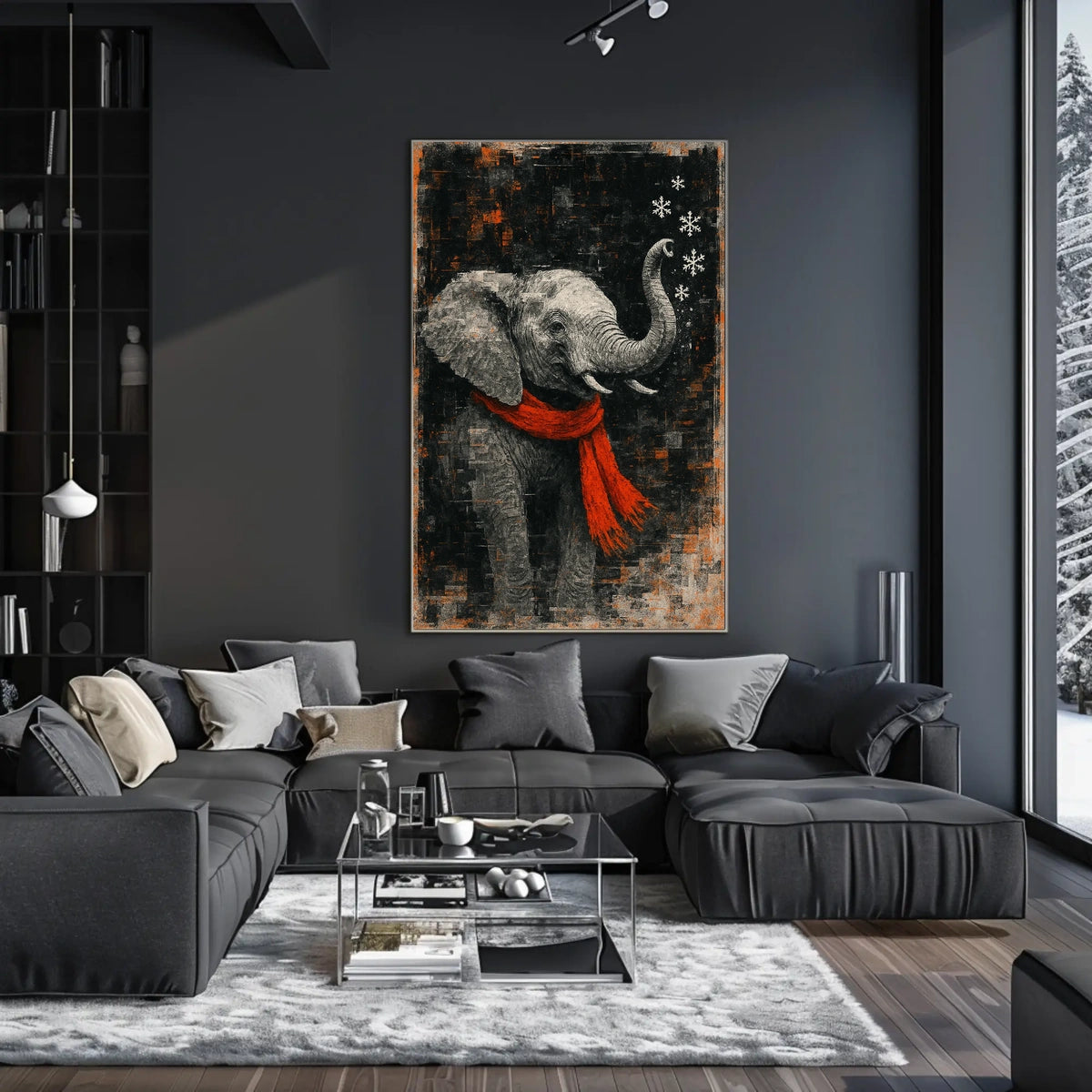 Elephant Landscape Poster