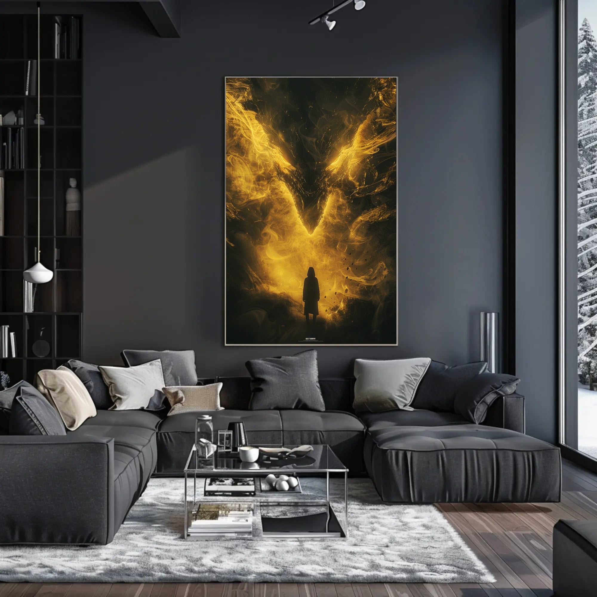 Mystical Vortex: Hooded Figure Fantasy Poster PosterGoat