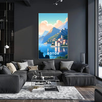 Kotor Coastal View: Mediterranean Travel Poster