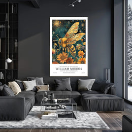 Vibrant Bee and Sunflower Cosmic Artistry Poster