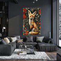 Enchanted Fox Floral Wonderland Poster