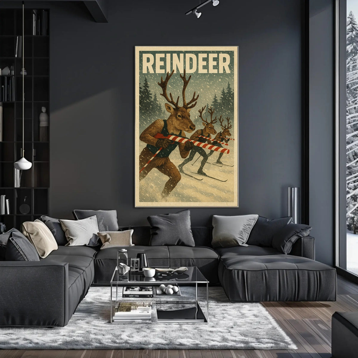 Reindeer Ski Team Poster