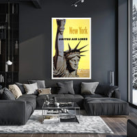 Statue Of Liberty Vintage Travel Poster Art For Home Decor