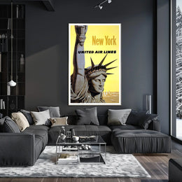 Statue Of Liberty Vintage Travel Poster Art For Home Decor