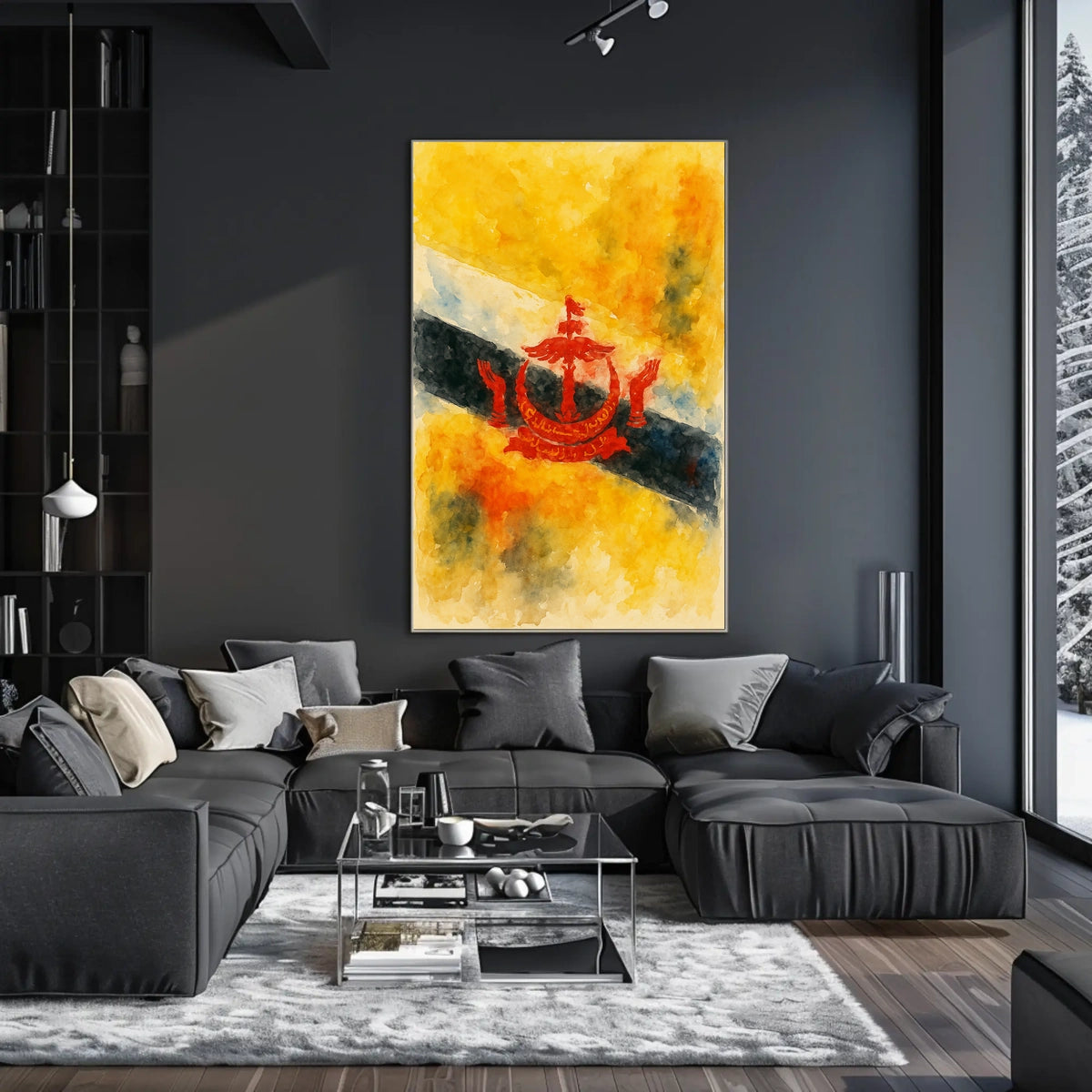 Brunei Flag Watercolor Art Poster