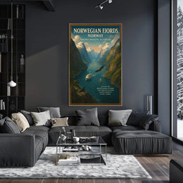 Norwegian Fjords Vintage Travel Poster Print