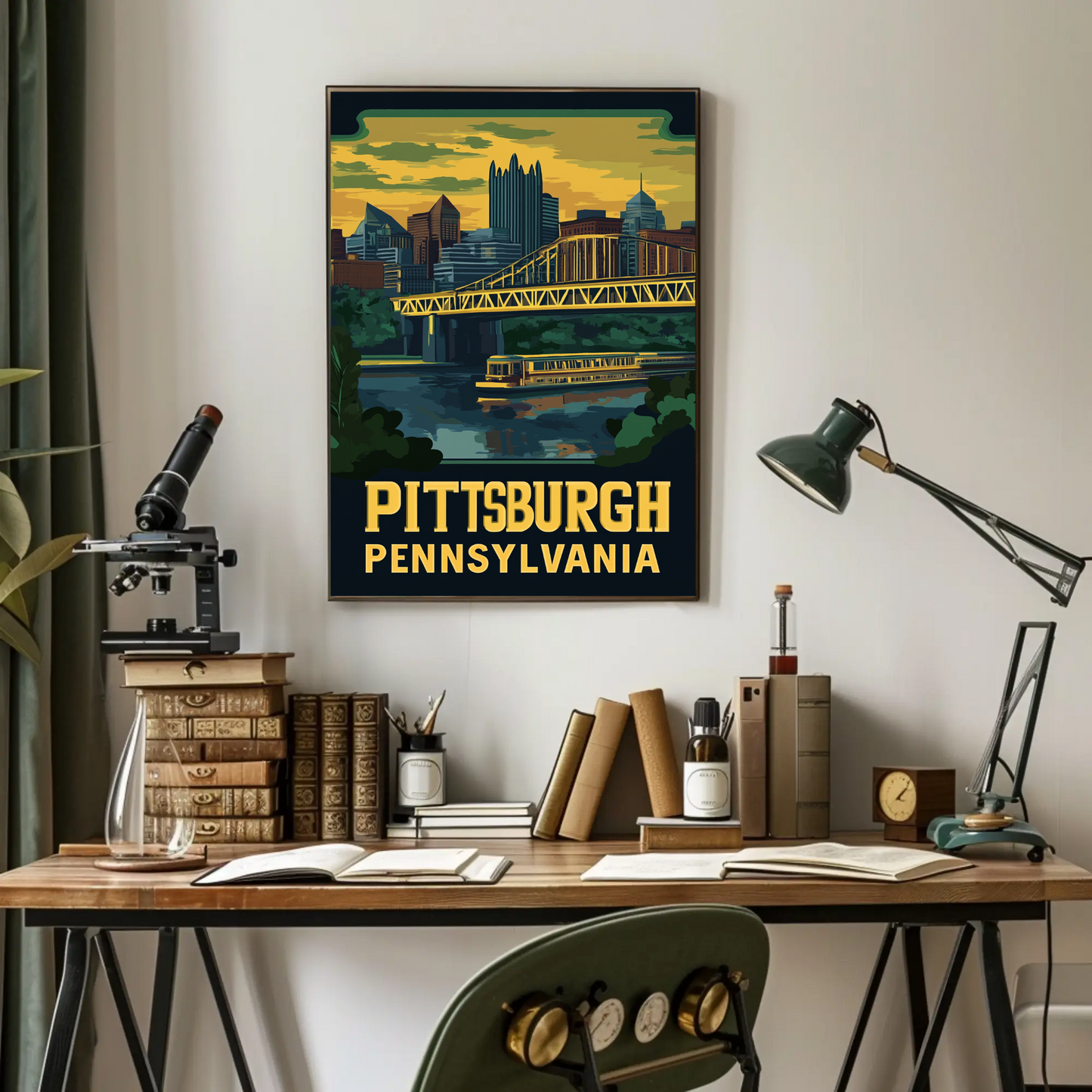 Pittsburgh, Pennsylvania Vintage Travel Poster