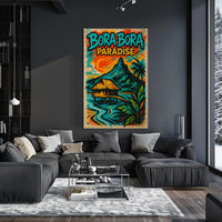 Tropical Bora Bora Vintage Travel Poster PosterGoat