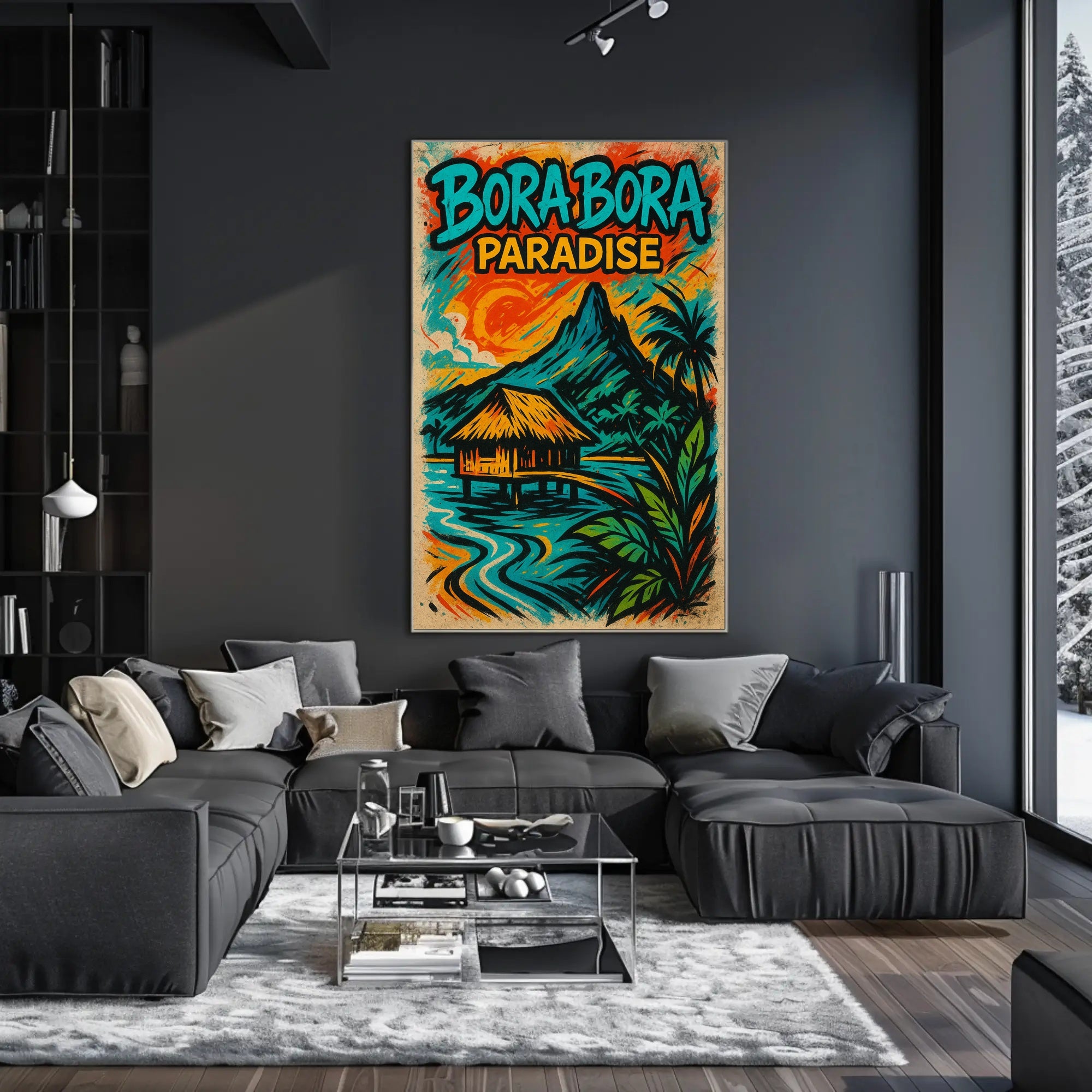 Tropical Bora Bora Vintage Travel Poster PosterGoat