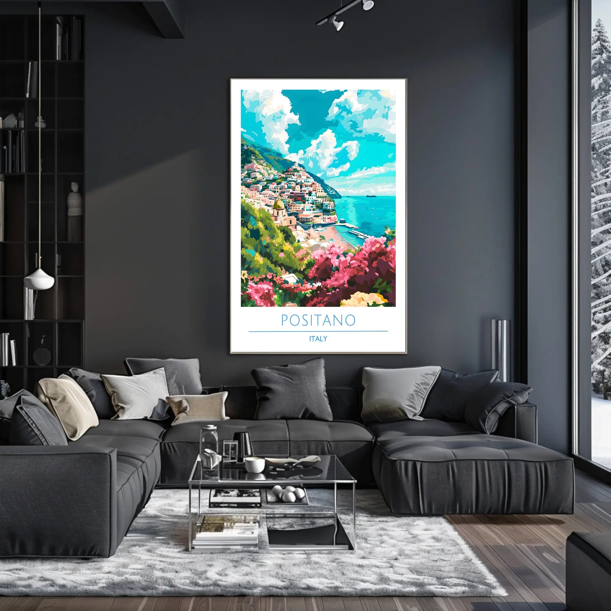 Scenic View of Positano Poster
