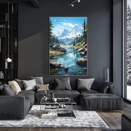 Tranquil Mountain Landscape Poster