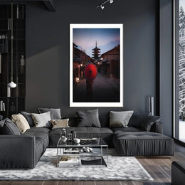 Evening Stroll in Kyoto Poster PosterGoat