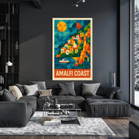 Amalfi Coast Poster Wall Art 18x24 Scenic Seaside Decor