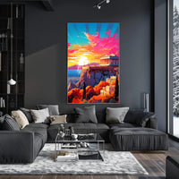 Sunset Over The Acropolis Poster