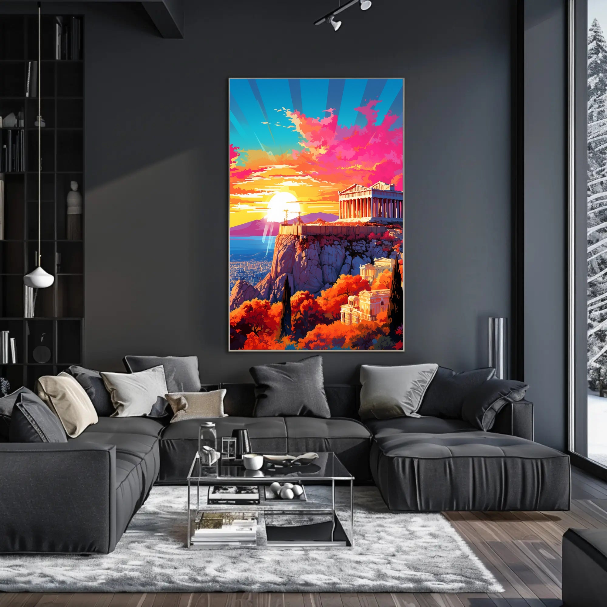 Sunset Over The Acropolis Poster