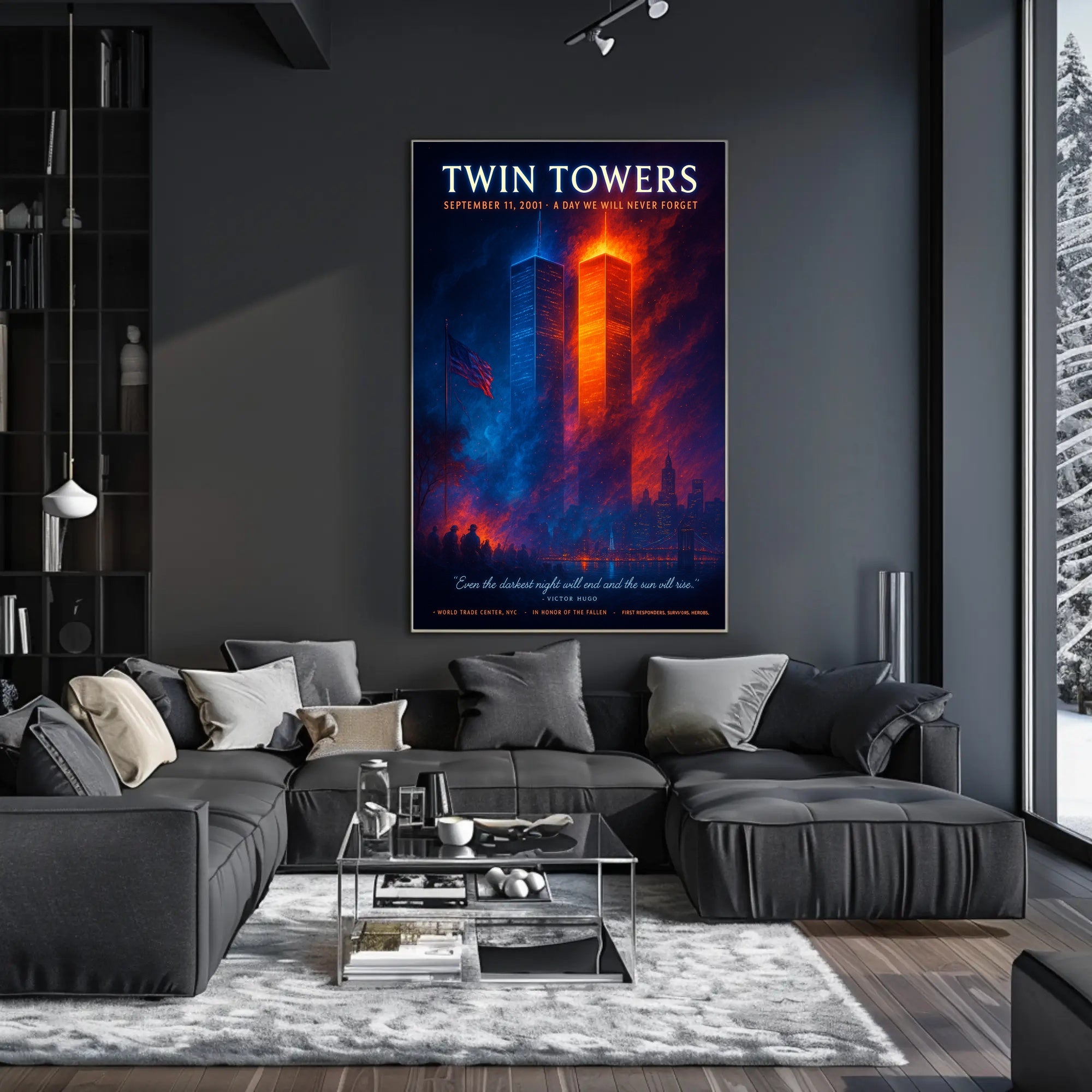 Twin Towers Remembrance Tribute Historical or Presidential Poster PosterGoat