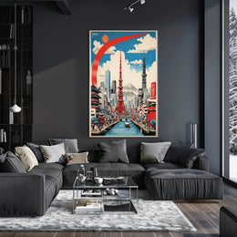 Tokyo's Vibrant Fusion in Travel Poster