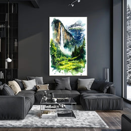 Switzerland Lauterbrunnen Valley Waterfall View Poster