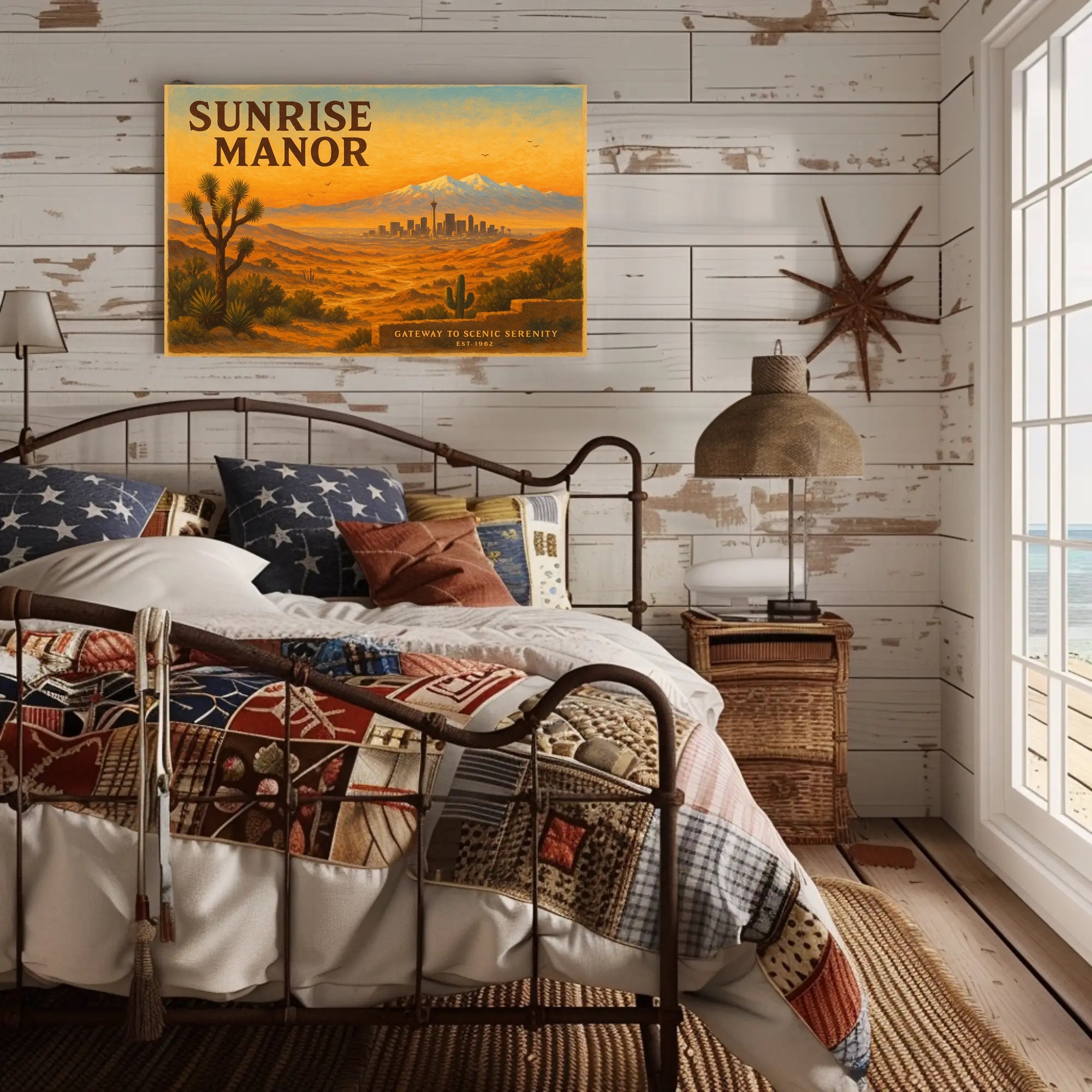 Sunrise Manor Scenic Illustration Poster