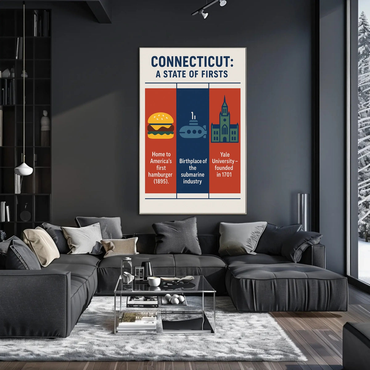 Connecticut A State Of Firsts Poster